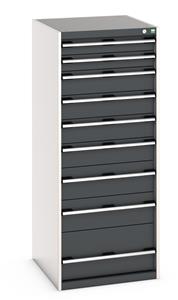 Cabinet consists of 2 x 100mm, 4 x 150mm, 2 x 200mm and 1 x 300mm high drawers 100% extension drawer with internal dimensions of 525mm wide x 625mm deep. The... Bott Cubio Tool Storage Drawer Units 650 mm wide 750 deep